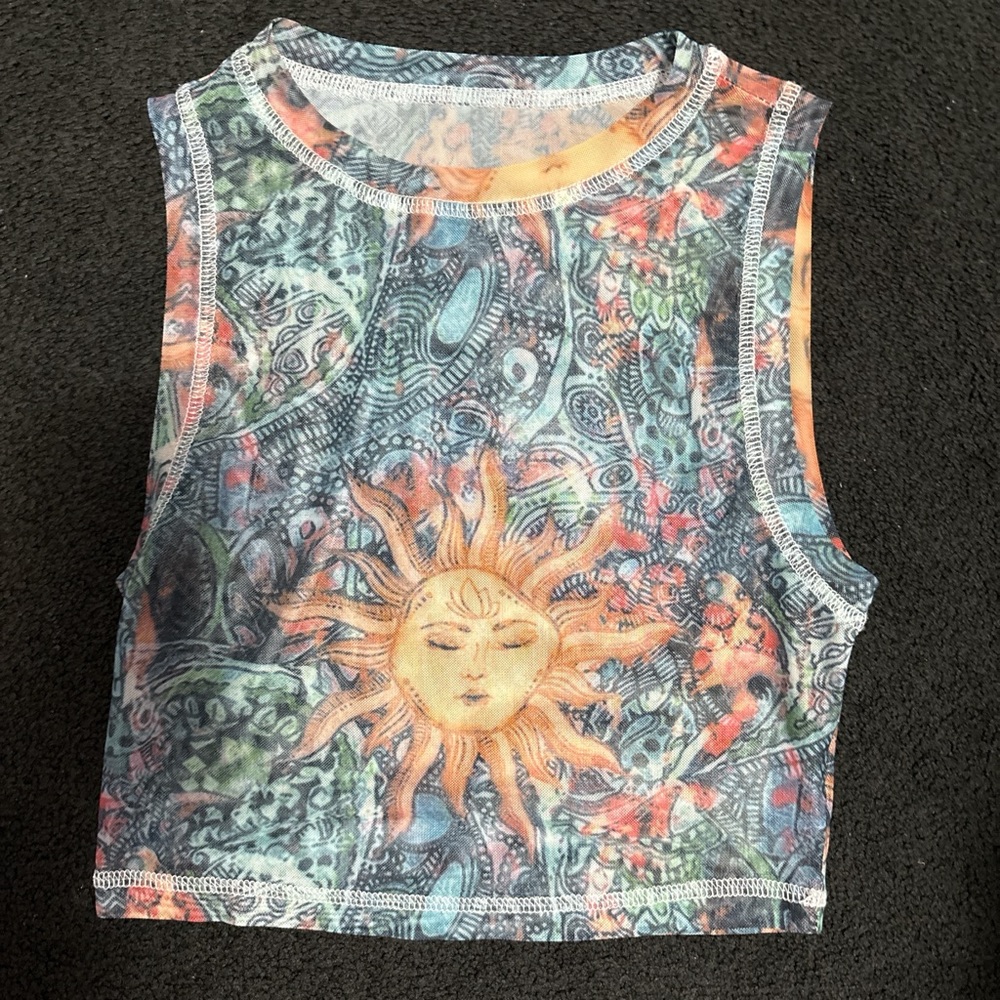 Colorful Sun Print Kids Tank Top